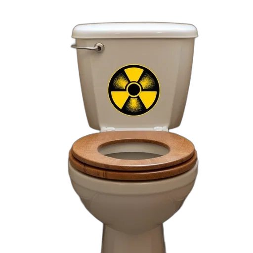 toilet, sticker, showing, radioactive transparent PNG cut-out
