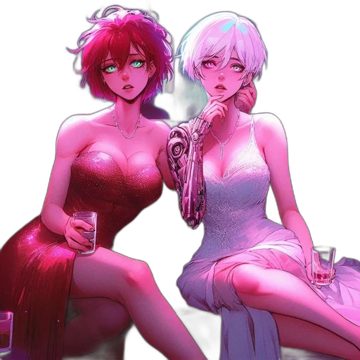 dress, jewelry, robot, concept art transparent PNG cut-out