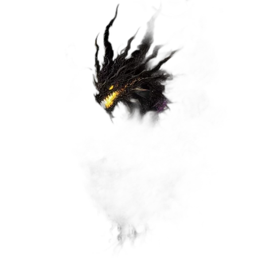 dragon, hair, creature, mask transparent PNG cut-out