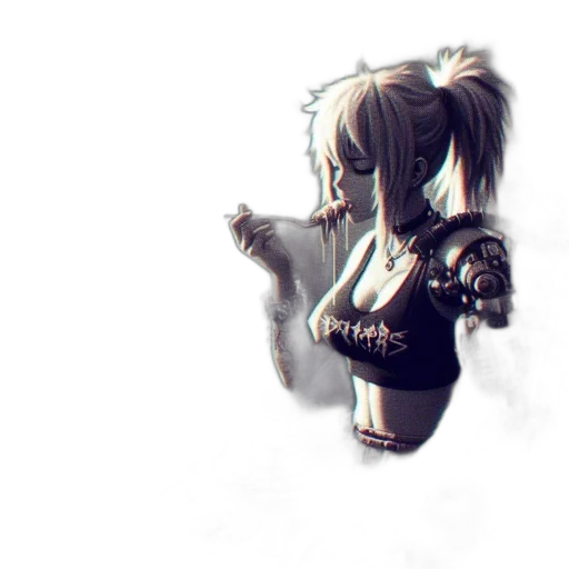 mask, robot, hair, weapon transparent PNG cut-out