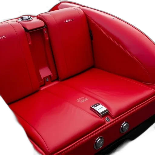 furniture, car, red, rear transparent PNG cut-out