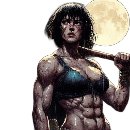 comic book art, concept art, fantasy art, rainy transparent PNG cut-out