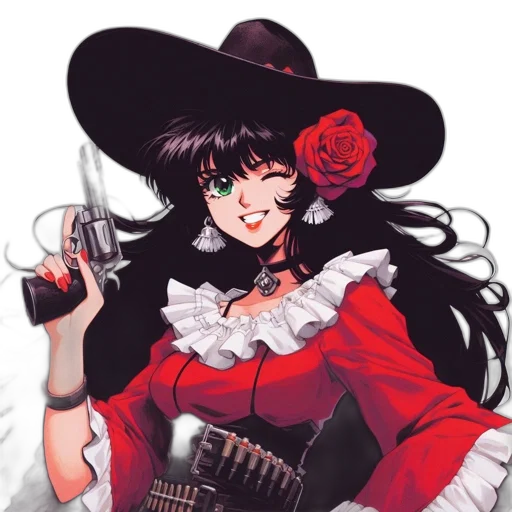 weapon, staff, flower, anime transparent PNG cut-out