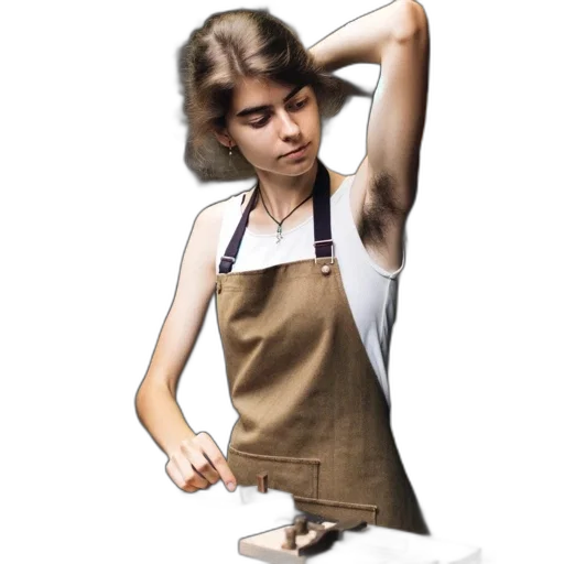 staff, dress, hair, jewelry transparent PNG cut-out