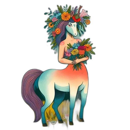 crown, flower, animal, staff transparent PNG cut-out