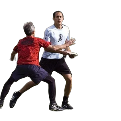 two, men, playing, frisbee transparent PNG cut-out