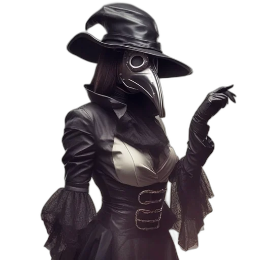 mask, dress, staff, hat transparent PNG cut-out