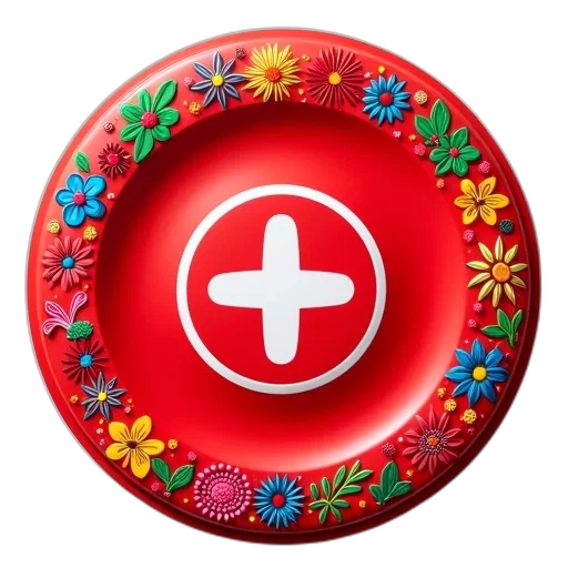 jewelry, red, frisbee, white transparent PNG cut-out