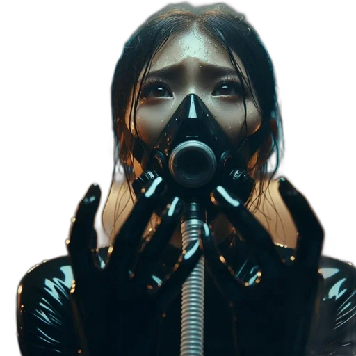 mask, jacket, face, cyberpunk transparent PNG cut-out