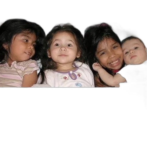 photorealistic, four, young, girls transparent PNG cut-out