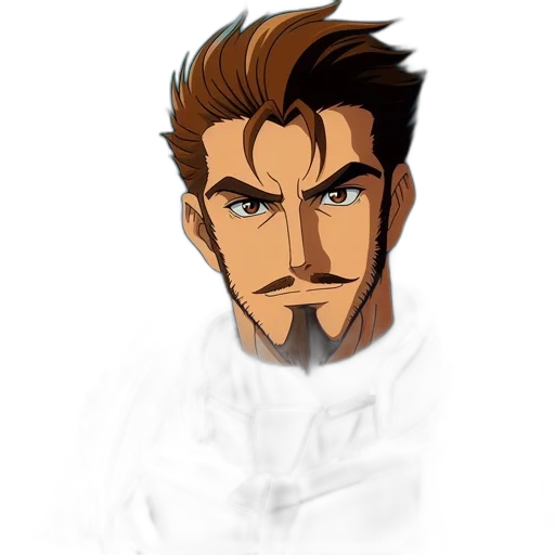 face, staff, jacket, concept art transparent PNG cut-out