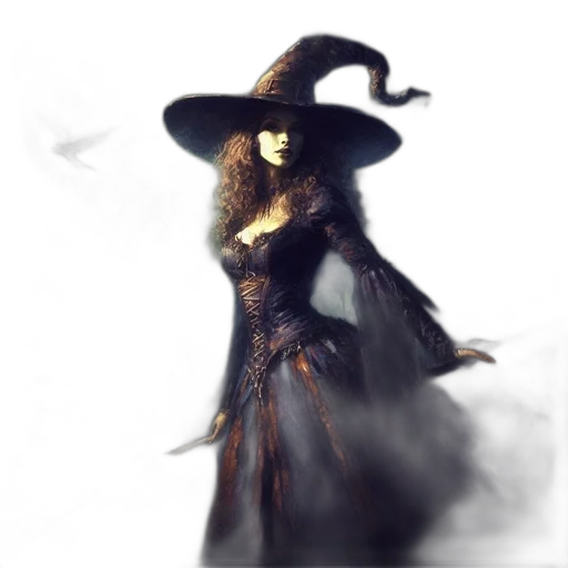 dress, hat, staff, mask transparent PNG cut-out