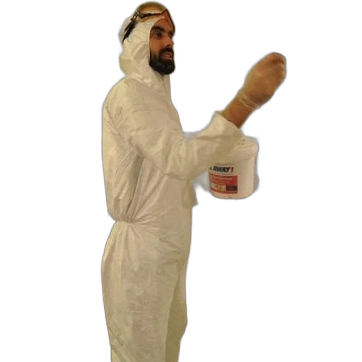 staff, jacket, bottle, man transparent PNG cut-out