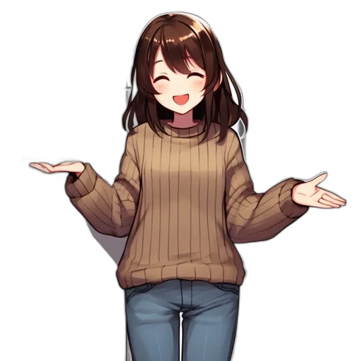 jacket, creature, hair, dress transparent PNG cut-out