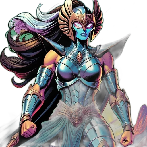 comic book art, concept art, fantasy art, cyberpunk transparent PNG cut-out