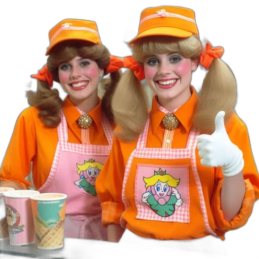 hat, two, women, matching transparent PNG cut-out