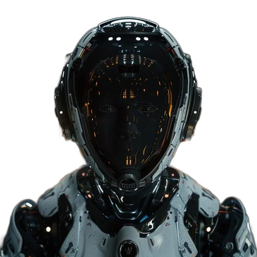 robot, face, mask, jacket transparent PNG cut-out