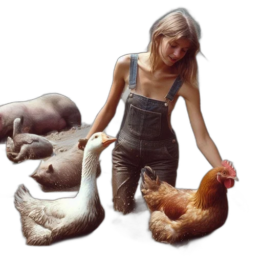 animal, photorealistic, concept art, oil painting transparent PNG cut-out