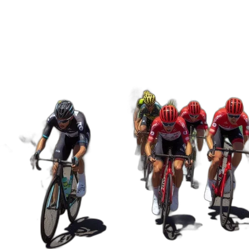 concept art, 3d render, cyclists, race transparent PNG cut-out