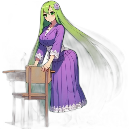 dress, furniture, staff, hair transparent PNG cut-out