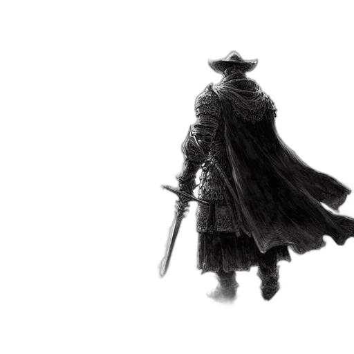sword, weapon, jacket, hat transparent PNG cut-out