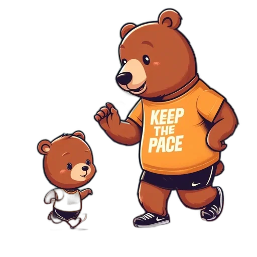 pixel art, two, bears, wearing transparent PNG cut-out