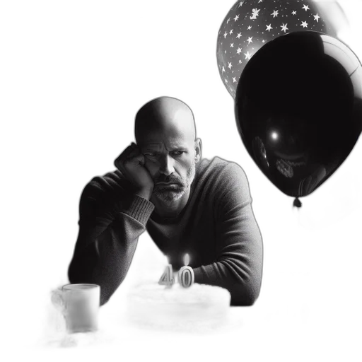photorealistic, concept art, man, sits transparent PNG cut-out