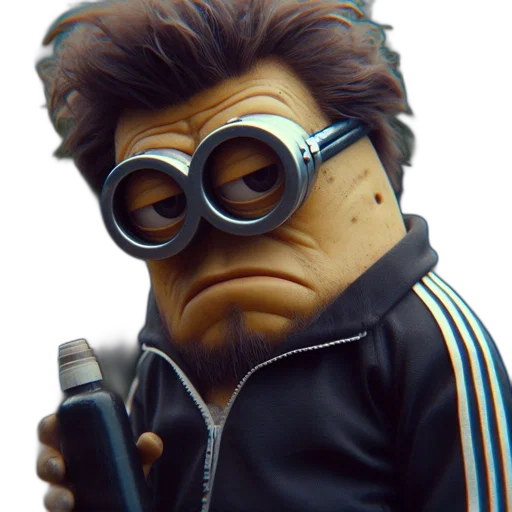jacket, staff, face, 3d render transparent PNG cut-out