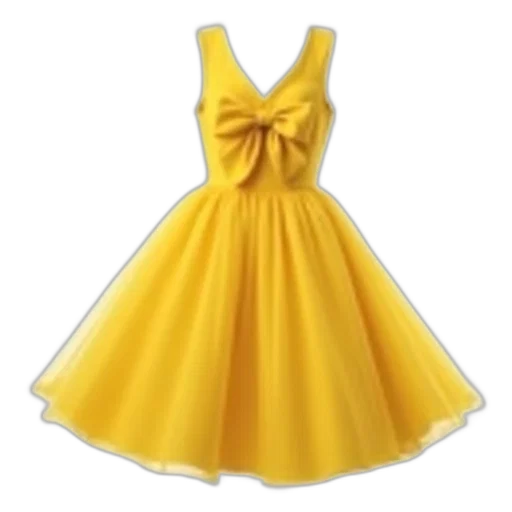 dress, 3d render, golden, yellow transparent PNG cut-out