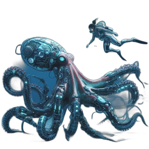 creature, robot, weapon, staff transparent PNG cut-out