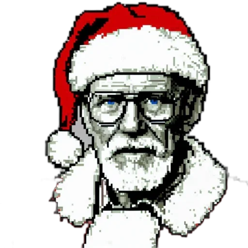 pixel art, elderly, man, donning transparent PNG cut-out