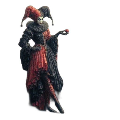mask, dress, staff, weapon transparent PNG cut-out