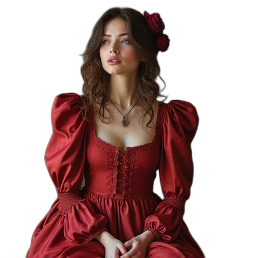 dress, crown, jewelry, face transparent PNG cut-out