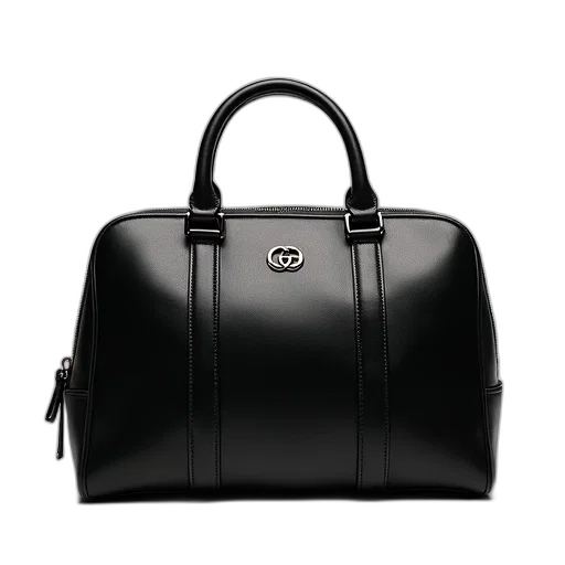 monochrome, black, leather, handbag transparent PNG cut-out