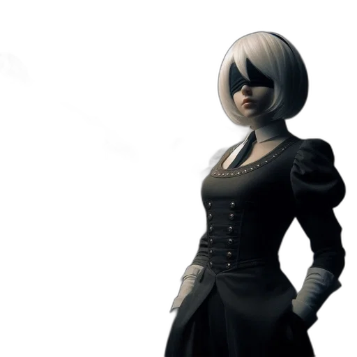 dress, mask, jacket, staff transparent PNG cut-out