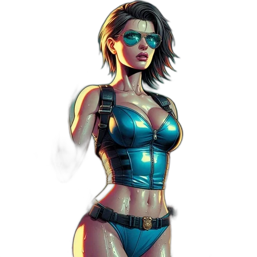 comic book art, concept art, cyberpunk, fantasy art transparent PNG cut-out