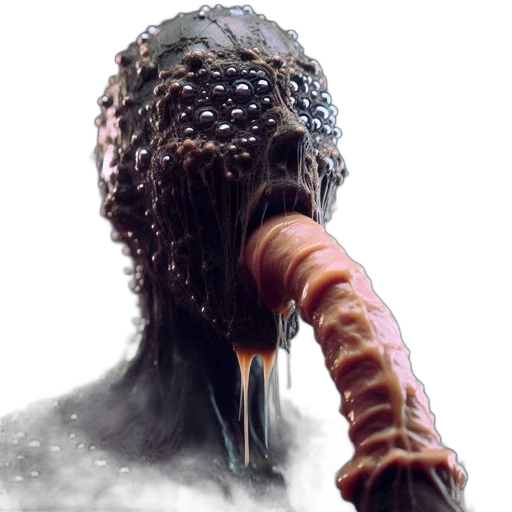 creature, mask, sword, staff transparent PNG cut-out