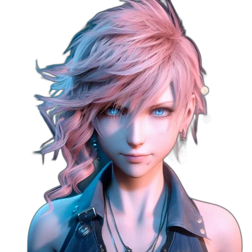 face, hair, jacket, staff transparent PNG cut-out
