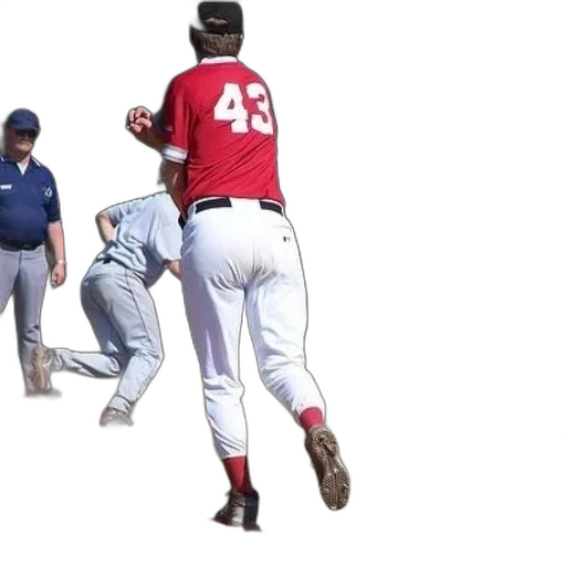 baseball, player, red, jersey transparent PNG cut-out
