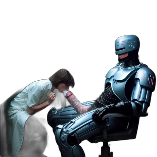 robot, concept art, cyberpunk, vaporwave transparent PNG cut-out