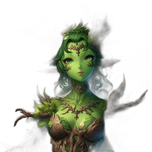 staff, dress, face, creature transparent PNG cut-out