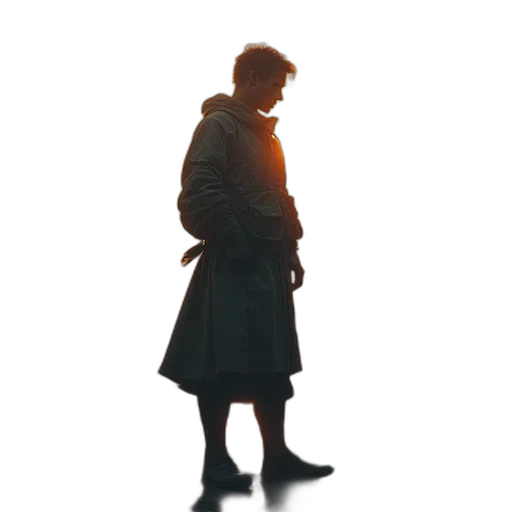 jacket, dress, staff, weapon transparent PNG cut-out