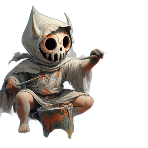 mask, creature, staff, concept art transparent PNG cut-out