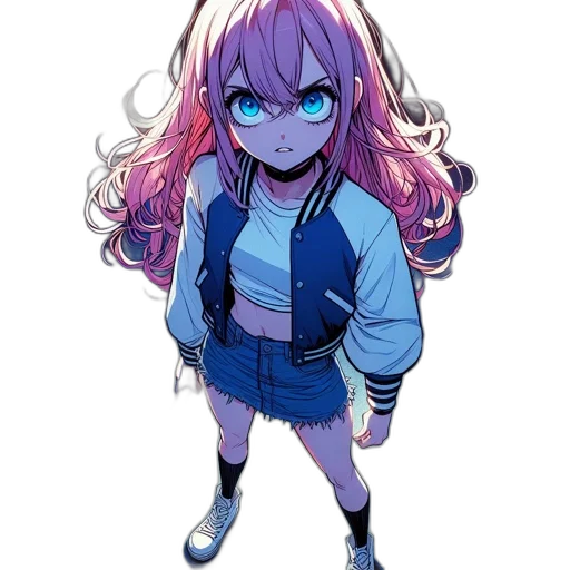 jacket, staff, creature, hair transparent PNG cut-out