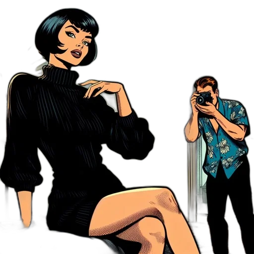 dress, jacket, comic book art, concept art transparent PNG cut-out