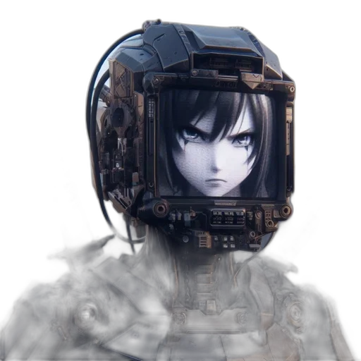 robot, face, mask, creature transparent PNG cut-out