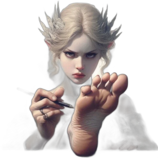 shoes, face, creature, fantasy art transparent PNG cut-out
