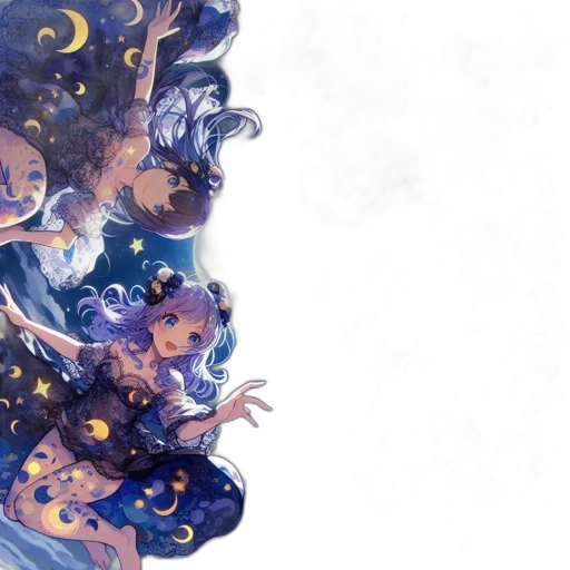 concept art, fantasy art, anime, watercolor transparent PNG cut-out