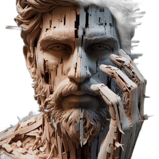 face, mask, 3d render, photorealistic transparent PNG cut-out