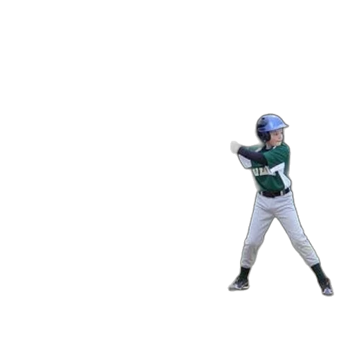 baseball, player, green, white transparent PNG cut-out